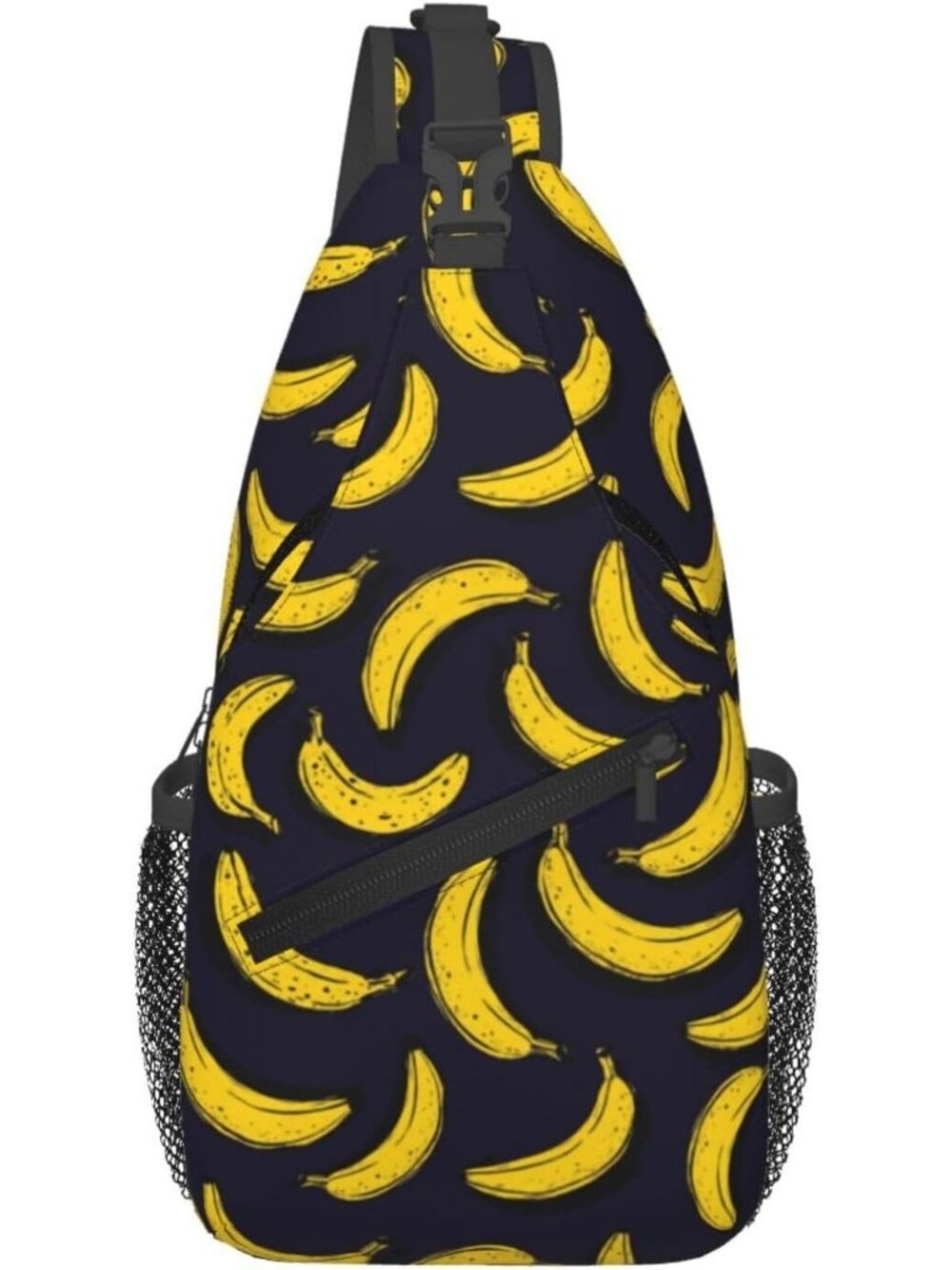 Unisex Black Yellow Halloween Travel Hiking Sling Backpack Casual Crossbody Bag